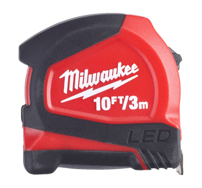 Рулетка MILWAUKEE з LED підсвічуванням, 3м/10фт (12мм)