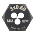 Плашка шестигранная MILWAUKEE, М3-0,6мм
