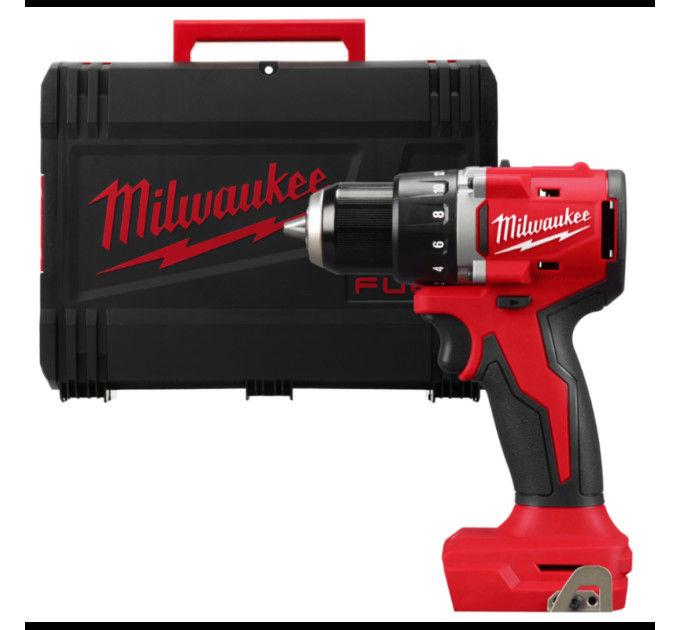Дриль-шуруповерт акумуляторна безщіткова MILWAUKEE M18 BLDDRC-0X (60Нм) (каркас+HDкейс)