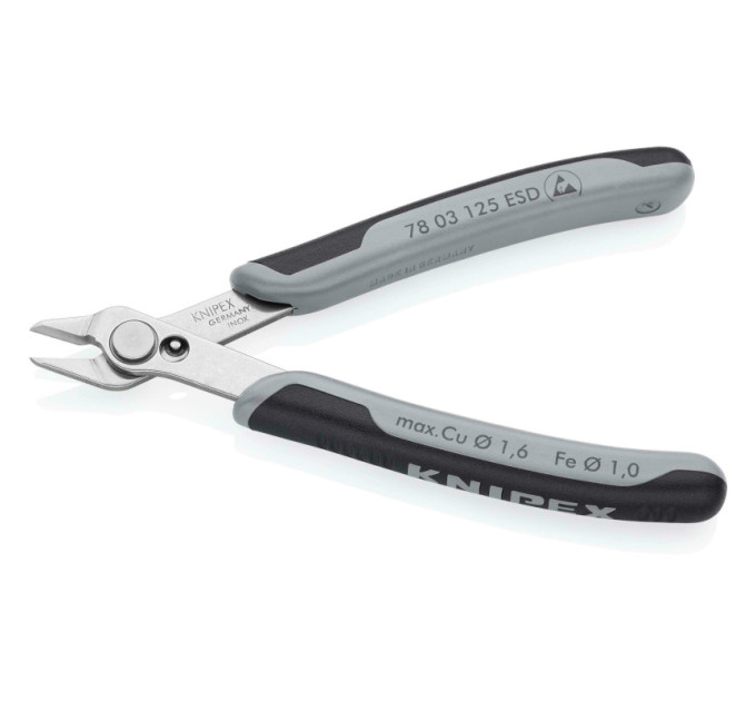 Кусачки Electronic Super Knips Ø1,6мм, 125мм KNIPEX 78 03 125 ESD SB (в блистере)