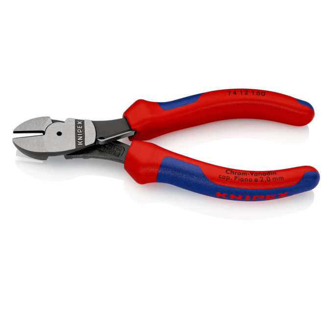 Кусачки боковые (бокорезы) особой мощности, Ø3,4мм, 160мм KNIPEX 74 12 160, фосфатированные