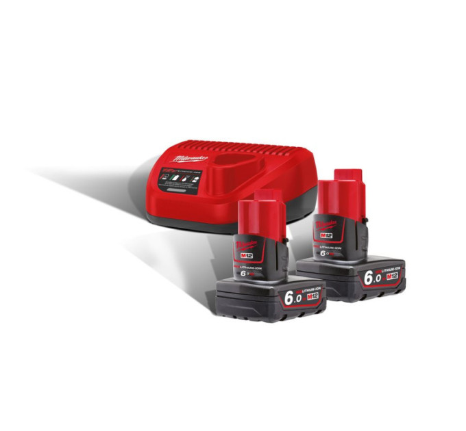 Энергокомплект MILWAUKEE M12 NRG-602 (ЗУ С12+ 2акк.Х6Ач B6)