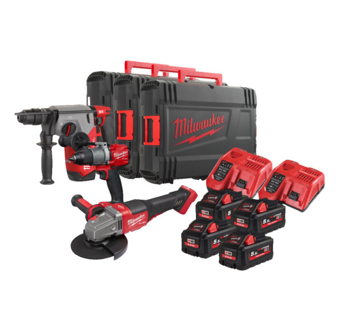 Набір з 3х інструментів безщіткових акумуляторних MILWAUKEE M18 FPP3FA-554X