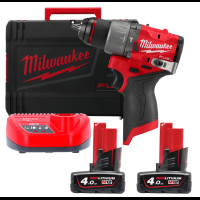 Дриль-шуруповерт акумуляторна безщіткова ударна MILWAUKEE M12 FPD2-402X (45Нм) (ЗУ+2Х4Ач+HDкейс)