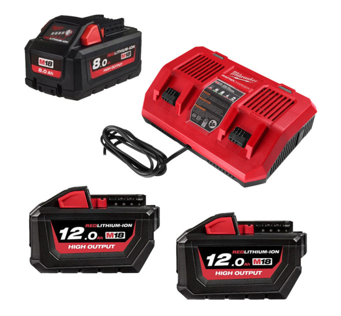 Энергокомплект MILWAUKEE M18 HNRGO1-823 (ЗУ M18 DFC+1акк.Х8Ач В8+2акк.Х12Ач B12)
