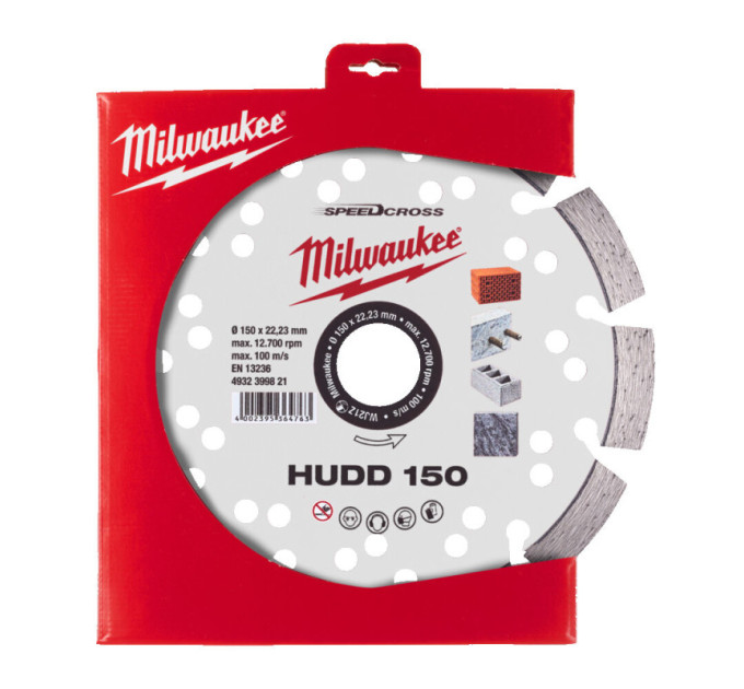 Диск алмазный Speedcross MILWAUKEE HUDD 150, Ø150мм (железобетон, гранит)