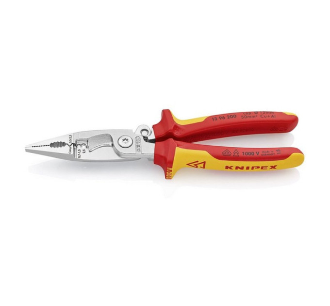 Клещи многофункциональные для електромонтажных работ KNIPEX 13 96 200, хромированные