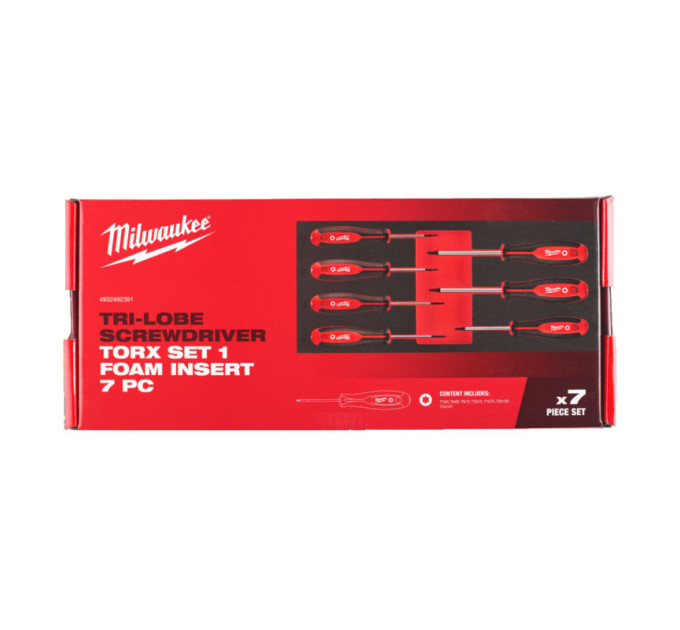 Ложемент с отвертками с трехгранными рукоятками TORX (7шт) MILWAUKEE (45х175,8х417мм) для тележек
