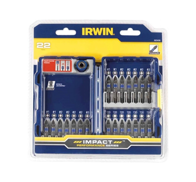 Набор бит ударопрочных Irwin PH, PZ, T 22 шт