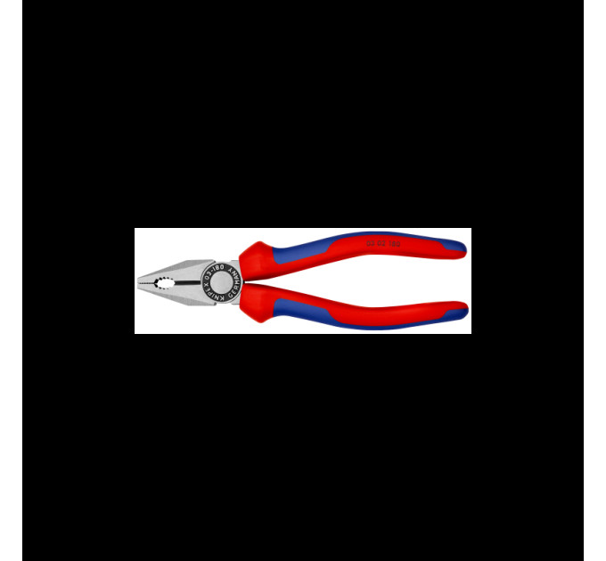Пассатижи (плоскогубцы) комбинированные Ø12,0мм, 180мм KNIPEX 03 02 180, фосфатированные