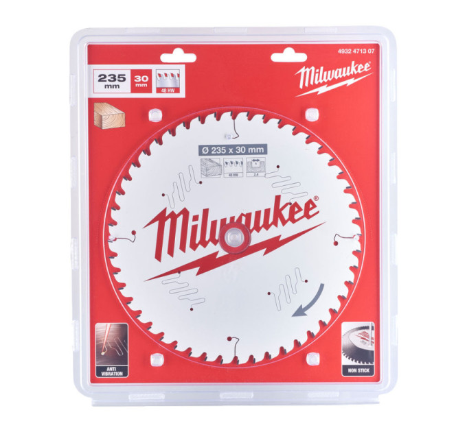 Диск пильный по дереву PFTE MILWAUKEE, Ø235х20х2,4мм, 48 зуб.