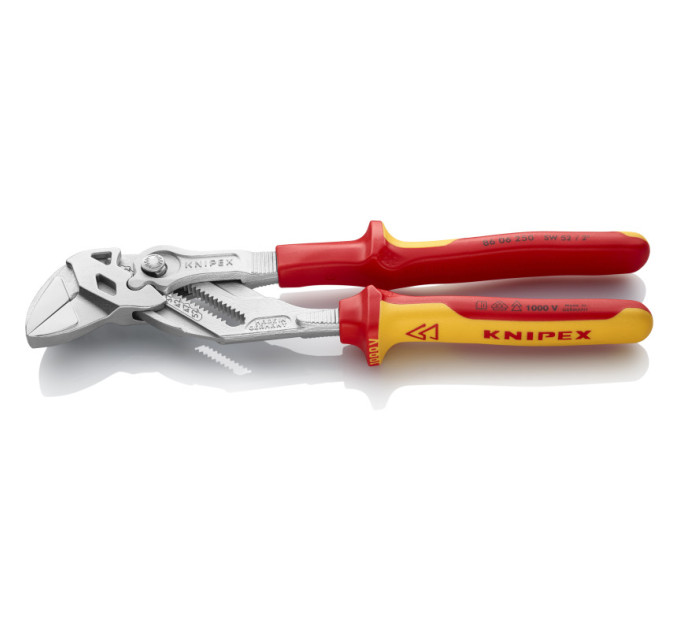 Клещи переставные-гаечный ключ, Ø52мм VDE KNIPEX 86 06 250 SB, хромированные