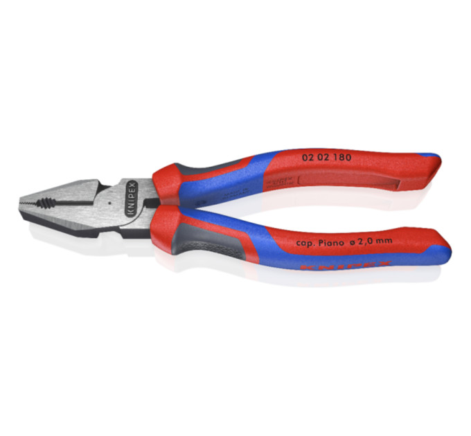 Пассатижи (плоскогубцы) особой мощности Ø11,5мм, 180мм KNIPEX 02 02 180 SB, фосфатированные