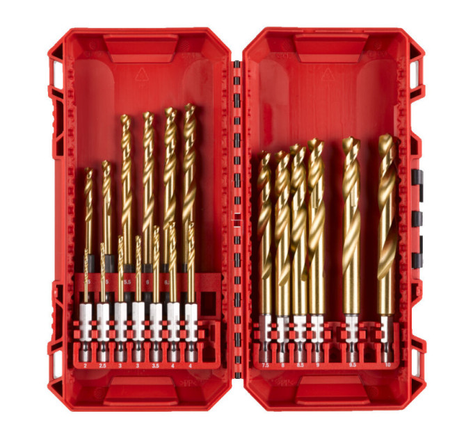 Набор сверл по металлу RedHEX SHOCKWAVE HSS-TiN MILWAUKEE CB, (19шт)