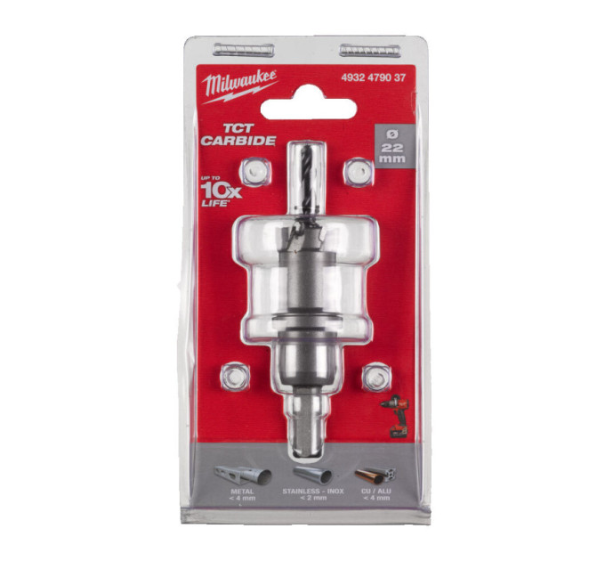 Цельная коронка Holesaw TCT MILWAUKEE для стали/нержавеющей стали, Ø22мм