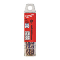 Свердло по металу HSS-Co MILWAUKEE, DIN338, Ø3,0х61х33мм, (10шт)