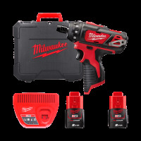 Шуруповерт акумуляторний MILWAUKEE M12 BD-202C (30Нм) (ЗУ+2акк.Х2Ач+кейс)
