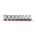 Набор головок 1/2" 8 ед. 12-ти гранные,короткие, дюймовые. на планке
