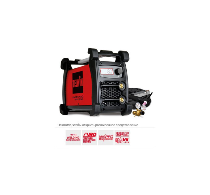 Сварочный инверторный аппарат аргонно-дугово Telwin ADVANCE 227 XT MV/PFC VRD 100-240V ACC.