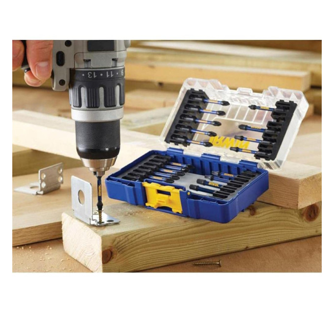 Набор бит IMPACT PRO 22шт, 1/4" 57мм PH1x2/PH2x4/PH3x1/Pz1x2/Pz2x5/Pz3x1/T20x4/T30x3, IRWIN
