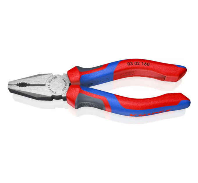 Пассатижи (плоскогубцы) комбинированные Ø10,0мм, 160мм KNIPEX 03 02 160, фосфатированные