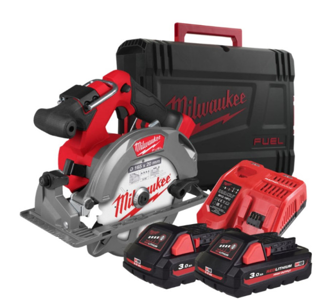 Пила дисковая акумуляторная бесщёточная MILWAUKEE M18 FCS552-302X, Ø165мм (ЗУ+2Х3Ач+HDкейс)
