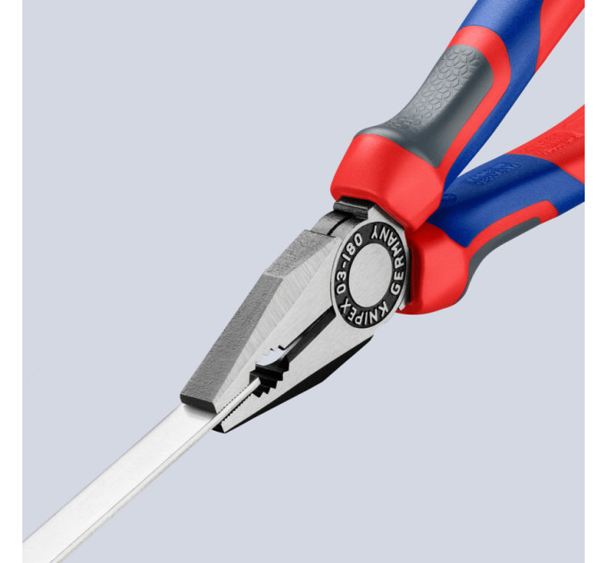 Пассатижи (плоскогубцы) комбинированные Ø12,0мм, 180мм KNIPEX 03 02 180, фосфатированные