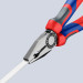 Пассатижи (плоскогубцы) комбинированные Ø12,0мм, 180мм KNIPEX 03 02 180, фосфатированные