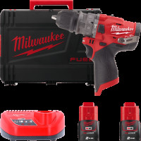 Дриль-шуруповерт акумуляторна безщіткова ударна MILWAUKEE M12 FPDX-202X (37Нм) (ЗУ+2акХ2Ач+кейс)