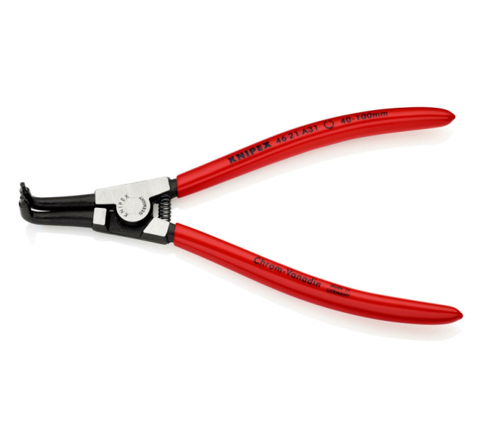 Щипцы для наружных стопорных колец загнутые 90°, Ø40-100мм KNIPEX 46 21 A31, Ø2,3мм фосфатированные
