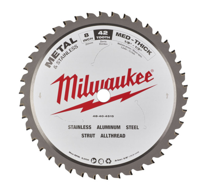 Диск пильный по металлу MILWAUKEE, Ø203х5/8''х1,8мм, 42 зуб.
