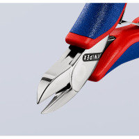 Кусачки боковые (бокорезы) для электроники, Ø1,3мм, 115мм KNIPEX 77 22 115 SB, хромированные