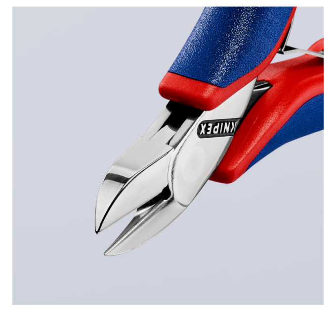 Кусачки боковые (бокорезы) для электроники, Ø1,3мм, 115мм KNIPEX 77 22 115 SB, хромированные