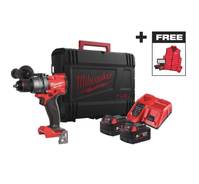 Дриль-шуруповерт акумуляторна безщіткова ударна MILWAUKEE M18 FPD3MC-402X (158 Нм) + подарунки