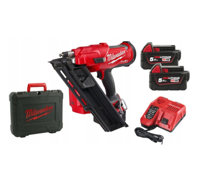 Пистолет гвоздезабивной аккумуляторный бесщёточный MILWAUKEE M18 FFNS-502C (50-90мм)(ЗУ+2Х5Ач+кейс)