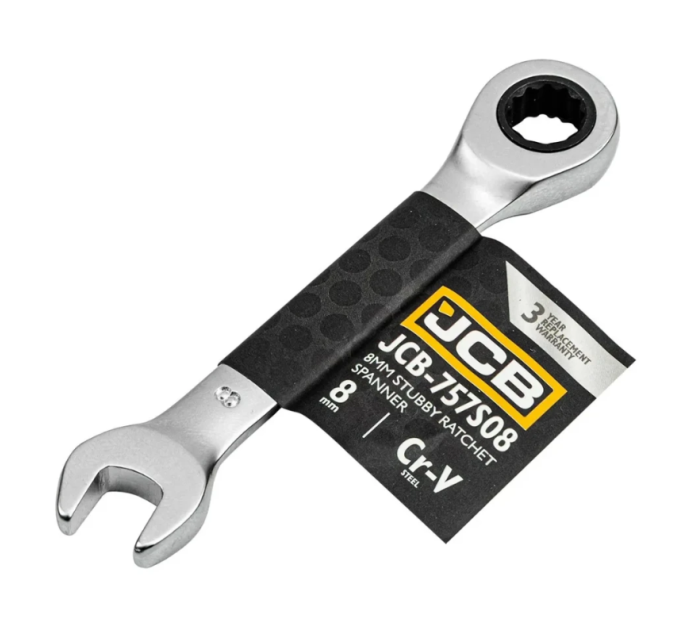 Ключ гайковий короткий з тріскачкою 8 мм JCB Tools JCB-757S08