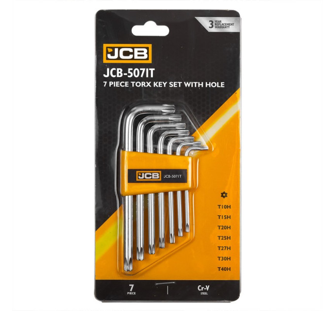 Haбіp Г-подіб. ключів з отвором TORX 7 пр. (T10H-T40H) JCB Tools JCB-5071T