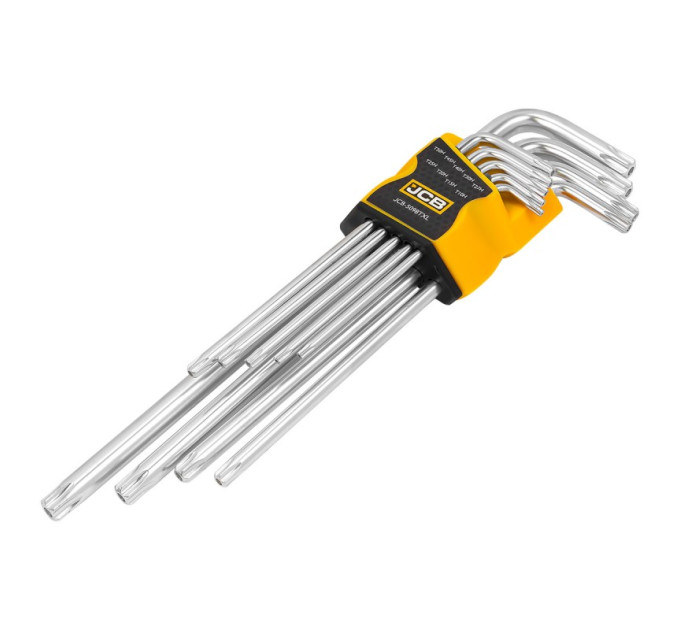 Haбіp Г-подіб. ключів подовжених з отвором TORX 9 пр. (T10H-T50H) JCB Tools JCB-5098TXL