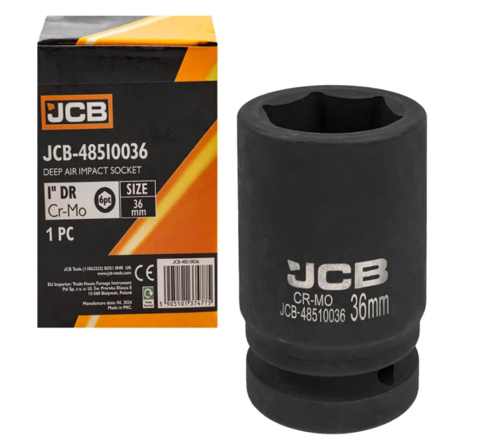 Головка торцева ударна глибока 1" 36 мм (6-гр.) JCB Tools JCB-48510036