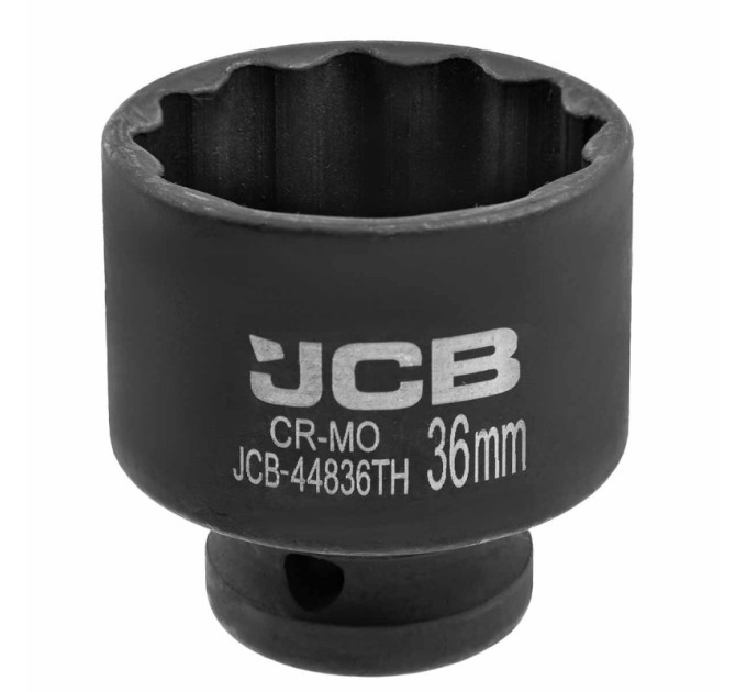 Гoлoвкa тopцeвa удapнa тонкостінна 1/2" 36 мм (12-гранна) JCB Tools JCB-44836TH
