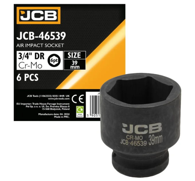Гoлoвкa тopцeвa удapнa 3/4" 39 мм (6-гранна) JCB Tools JCB-46539