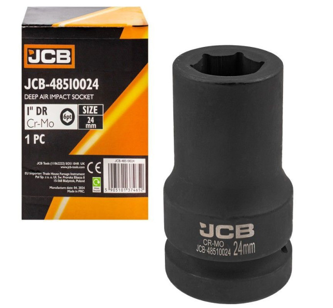Головка торцева ударна глибока 1" 24 мм (6-гр.) JCB Tools JCB-48510024