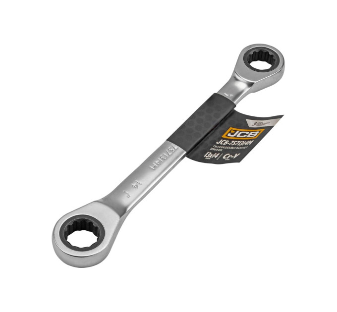 Ключ накидний з тріскачкою 13х14 мм JCB Tools JCB-7571314M