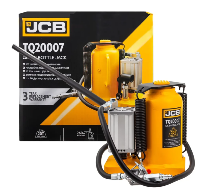 Домкрат пневматично-гідравлічний пляшкового типу 20т JCB Tools JCB-TQ20007