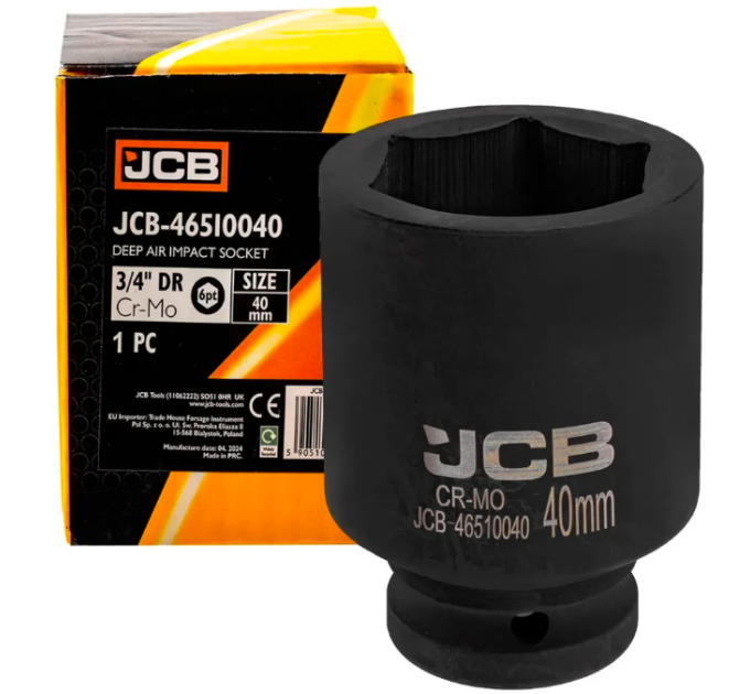 Головка торцева ударна глибока 3/4" 40 мм (6-гр.) JCB Tools JCB-46510040