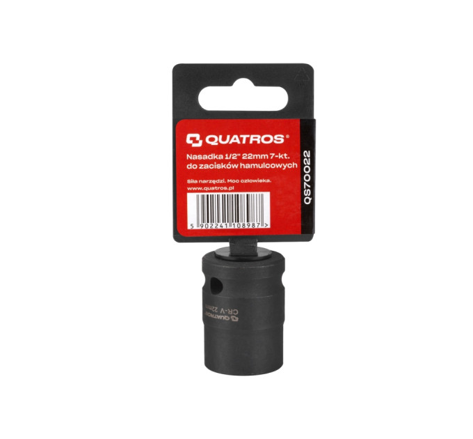 Головка для гальмівного суппорта 1/2" 22 мм 7-гранна QUATROS QS70022