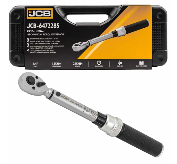 Динамометричний ключ 1/4" (1-25 Нм) JCB Tools JCB-6472285