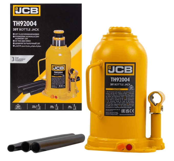 Домкрат пляшковий (235-445 мм) 20т JCB Tools JCB-TH92004