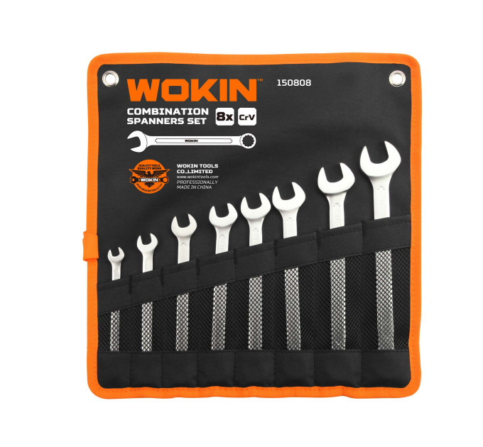 Набір комбінованих ключів 8 пр. в чохлі WOKIN WK-150808