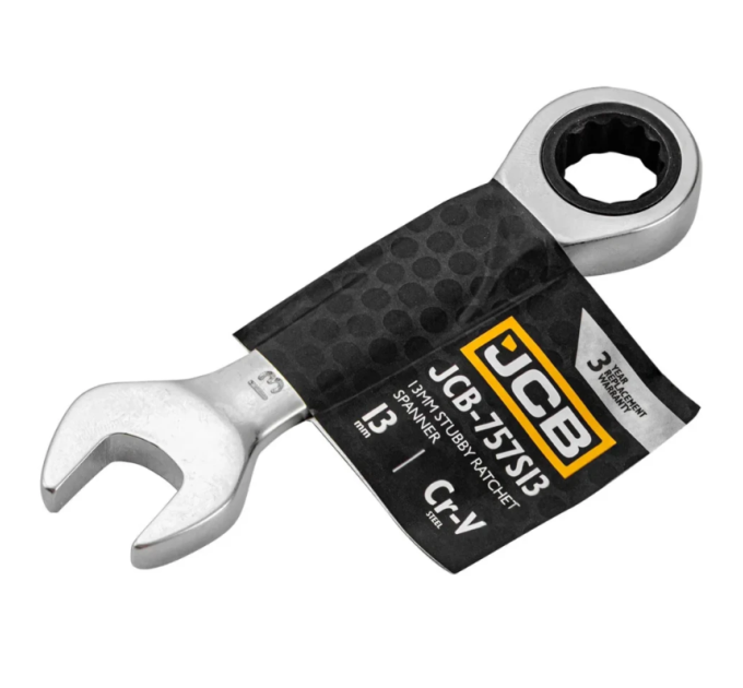 Ключ гайковий короткий з тріскачкою 13 мм JCB Tools JCB-757S13